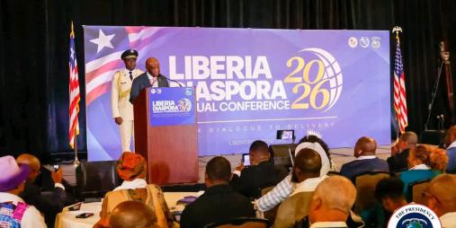  President Joseph Nyuma Boakai, Sr.  at the diaspora program in Alexandria, Virginia